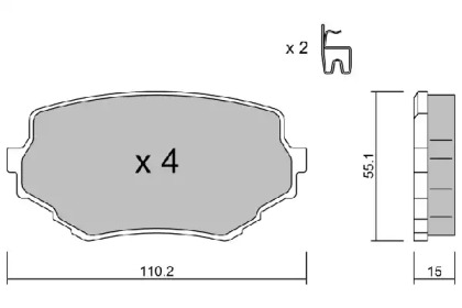 Комплект тормозных колодок (AISIN: BPSZ-1902)